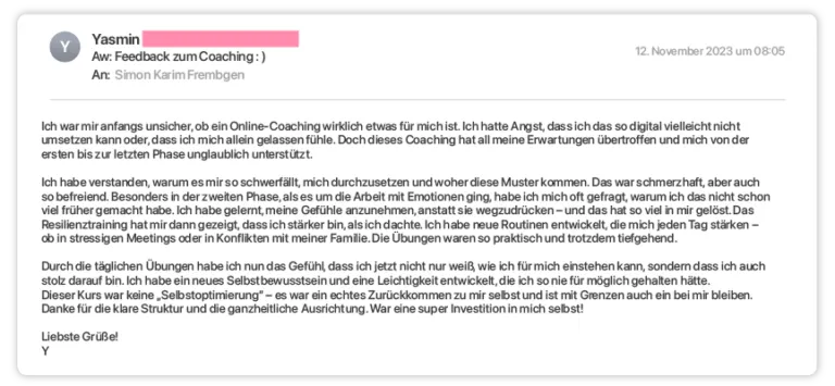 Feedback via E-Mail