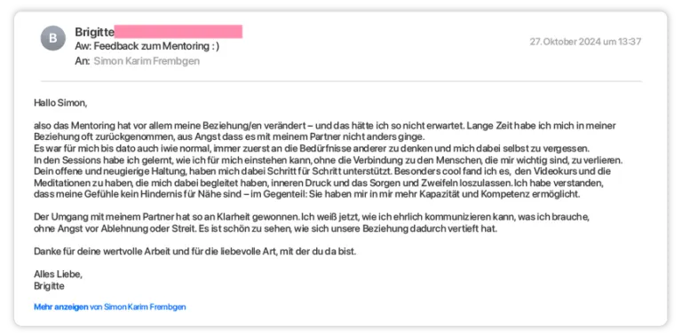 Feedback via E-Mail