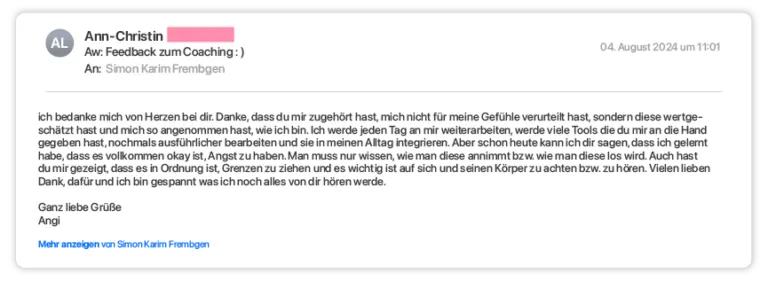 Feedback via E-Mail
